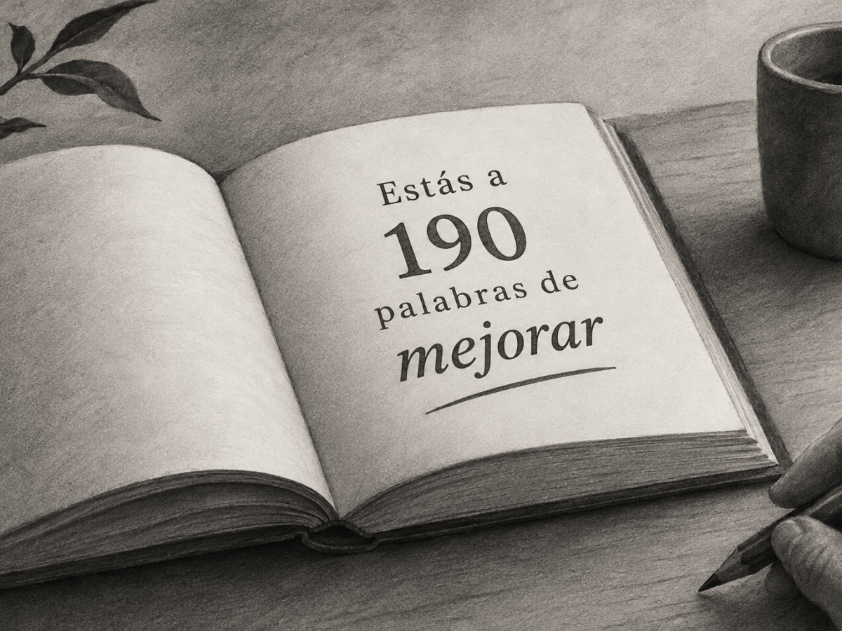 Estás a 190 palabras de&nbsp;mejorar